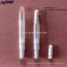 Fábrica de ventas directas transparentes lápiz de brillo labial con diferentes cabezas